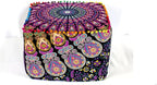 CRAFT KALA Mandala Meditation Floor Pillows Square Pillow Cover Seating Hippie Decorative Adults Bohemian Cushion Cover Outdoor Living Room Throw Ottoman Poufs Cover 16X16X14 inches,Pink Yellow Mirchi