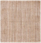 SAFAVIEH Natural Fiber Collection Area Rug - 5' Square, Grey, Handmade Farmhouse Country Boho Rustic Jute, Ideal for High Traffic Areas in Living Room, Bedroom (NF808F)
