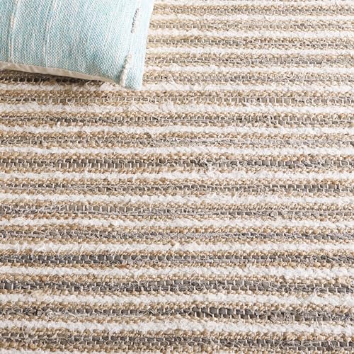 SAFAVIEH Cape Cod Collection Accent Rug - 4' x 6', Natural & Green, Handmade, Braided Design, Ideal for The Living Room, Bedroom, Dining Room (CAP151Y-4) - color: Natural/Green, size: 4' x 6' (Rectangular)