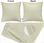 Thmyo 4-Pack 100% Cotton Comfortable Solid Decorative Throw Pillow Case Square Cushion Cover Pillowcase Sublimation Blank Pillow Covers DIY Throw Pillowcase for Sofa Bedroom(20x20 inch/ 50x50cm,Beige)