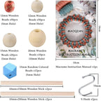 169pcs Macrame Kits for Beginners 3mm x 220yards Natural Cotton Macrame Cord Wall Hanging Kit, Best Macrame Supplies for Macrame Plant Hanger with Wooden Beads,Wooden Rings,Wooden Sticks,S Hooks