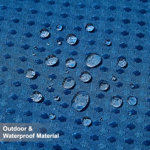 DFXSZ Outdoor Pillow Covers 20X20 Inch Set of 2 Dark Blue Waffle Textured Polyester Pillow Covers Spring Summer Outdoor Waterproof Decor for Patio Funiture Garden 025A20 - color: Dark Blue, size: 20" x 20" (Pack of 2)