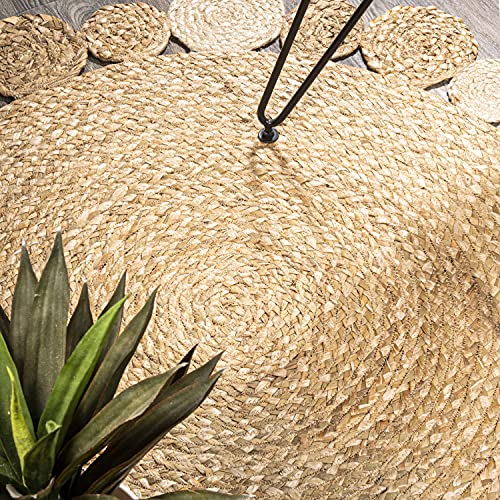 JONATHAN Y Eden Jute Hippie Circle Natural 7' Round Indoor Area Rug, Natural-Fibers, Geometric, Easy-Cleaning for Living Room, Bedroom, Kitchen, Pet Friendly, Non-Shedding (RNF102A-7R) - size: 7' (Round)