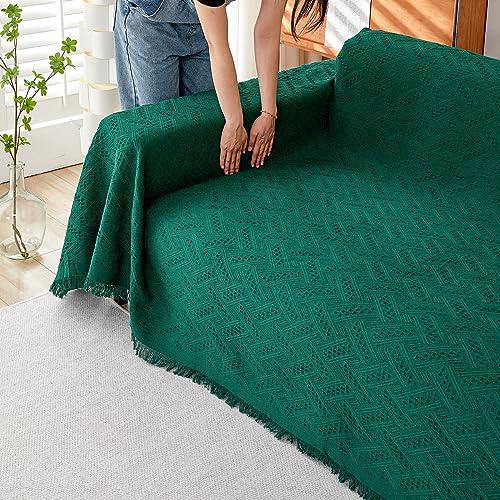 AIVIA Armless Loveseat Cover Sheet Blanket, Anti Slip Throw Cushion Covers for 2 Seater Armless Couches, Love-Seat Furniture Decor Slipcovers Protector for Dogs Cats (71” x 91” Blackish Green) - color: Blackish Green, size: 71” x 91”