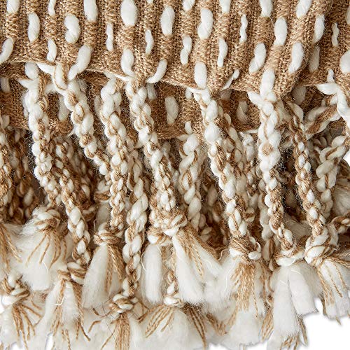 DII Stone & White Textured Acrylic Throw, 50 x 60" - color: Stone/White