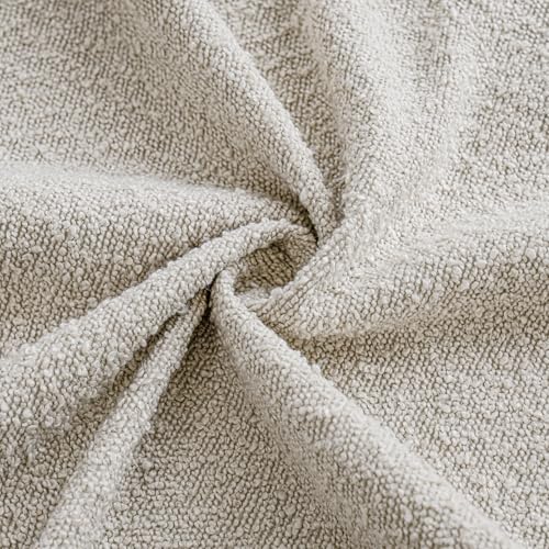 Foindtower Set of 2, Decorative Textured Boucle Throw Pillow Covers Accent Solid Pillow Cases Neutral Cozy Couch Cushion Case for Chair Sofa Bedroom Living Room Home Decor 16 x 16 Inch Ivory Beige - color: Beige, size: 16" x 16" (Pack of 2)