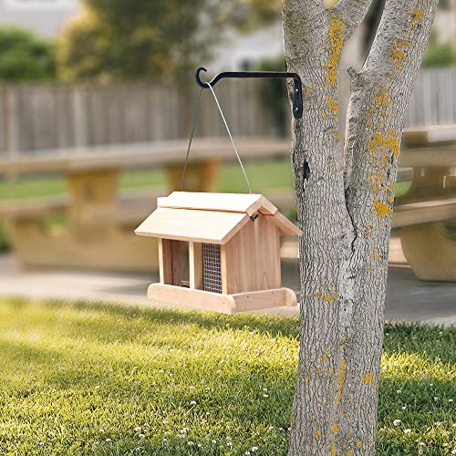Worth Garden 6-Pack 7" Plant Hanger Bracket - Forged Wrought Iron Powder-Coated Heavy Duty Wall Hook - Black Hanging Hooks - Durable and Stable for Bird Feeders, Planters Indoor & Outdoor - color: Black, size: 7" Length