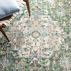 SAFAVIEH Madison Collection Runner Rug - 2' x 8', Green & Turquoise, Boho Chic Medallion Distressed Design, Non-Shedding & Easy Care, Ideal for High Traffic Areas in Living Room, Bedroom (MAD447Y) - color: Green/Turquoise, size: 2' x 8' (Runner)