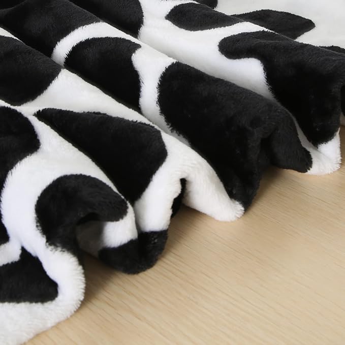 MACEVIA Cow Print California King Blanket for Bed, Flannel Fleece Big Soft Blanket, Huge Blankets 120"x120" Cozy Warm Comfort, Extra Large Plush Giant for Travel Camping 260GSM (Dairy Cow)