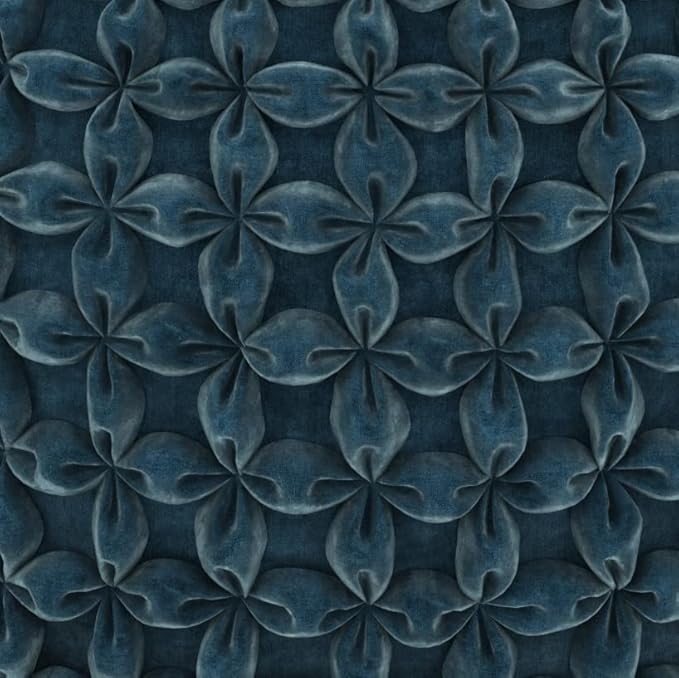 SIMPLIHOME Renee Round Pouf - 20 inch Wide Upholstered Velvet Ottoman in Teal, Boho Footstool or Extra Seating for Living Room or Bedroom with Button-Tufted Pleated Design, Assembled