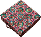 LINGXIYA Floor Pillow,Bohemian Cushion,Tatami Floor Cushion Mat,Tufted Pillow Seat Chair Pad for Yoga Meditation Living Room Balcony,15.7"x15.7"x3.5",Pink