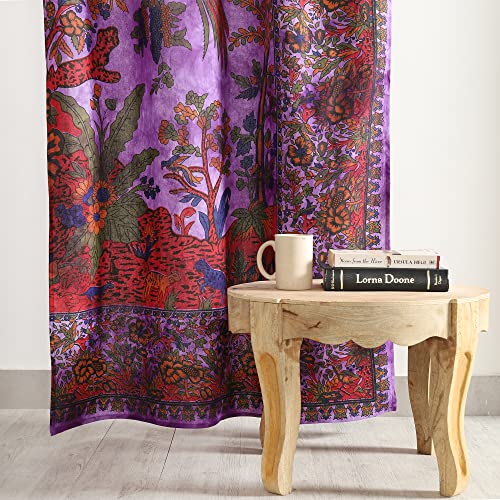 Popular Handicrafts Indian Hippie Bohemian Beautiful Tie Dye Tree of Life Birds Curtain Panels Purple - color: Purple, size: 38"W x 83"L (Pack of 2)