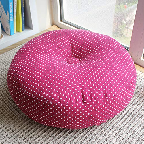 Bohemian Handicrafts Round Floor Seat Cushion Pad,Futon Tatami Seat Mat,Floor Pillow Chair Cushion for Living Room Balcony Outdoor Rose Red 60cm(24inch) - color: Rose Red, size: 60cm(24inch)