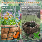 Legigo 3 Pack 18 Inch Hanging Basket Coco Liners Replacement, 100% Natural Round Coconut Coco Fiber Planter Basket Liners for Hanging Basket Flowers/Vegetables - color: 3pcs, size: 18 Inch