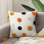Merrycolor Boho Throw Pillow Covers 18x18 Yellow Orange Pom Pom Tufted Decorative Pillow Covers with Tassels Woven Bohemian Pillow Case Modern Accent Square Cushion Cover for Couch Sofa Bedroom