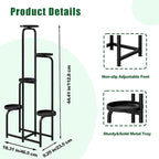 Plant Stand Indoor Outdoor 5 Tier Metal Plant Shelf for Multiple Plants Corner Flower Holders for Living Room Balcony Bedroom Patio Garden, Black (Black, 5-Tier)