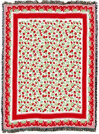 Pure Country Weavers Strawberry Festival Blanket - Garden Floral Gift Tapestry Throw Woven from Cotton - Made in the USA (72x54) - color: Strawberry