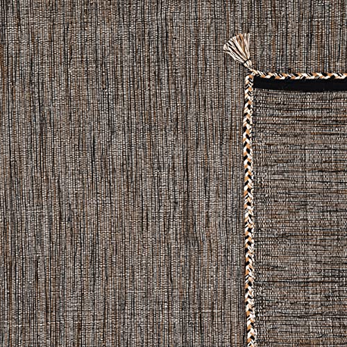SAFAVIEH Montauk Collection Accent Rug - 2' x 3', Beige & Black, Handmade Flat Weave Cotton Corner Tassel, Ideal for High Traffic Areas in Entryway, Living Room, Bedroom (MTK150B) - color: Beige/Black, size: 2' x 3' (Rectangular)