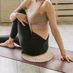 Hand-Woven Round Meditation Cushion Set 3 Pcs Japanese Floor Pillows for Yoga Comfortable Sitting Cushions for Living Room and Dining Room