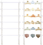 Macrame Hair Claw Clip Organizer,White Hanging Hair Clip Holder and Storage for Women Girls,Claw Clip Hanger Home Decor for Wall,Door,Closet