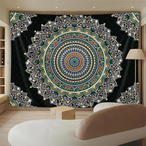 FENDROM Mandala Tapestry Wall Hanging Psychedelic Aesthetic Indian Hippie Wall Decor Bohemian Wall Art Boho Home Decoration for Bedroom Living Room Dorm - color: Y09, size: 59"L x 51"W