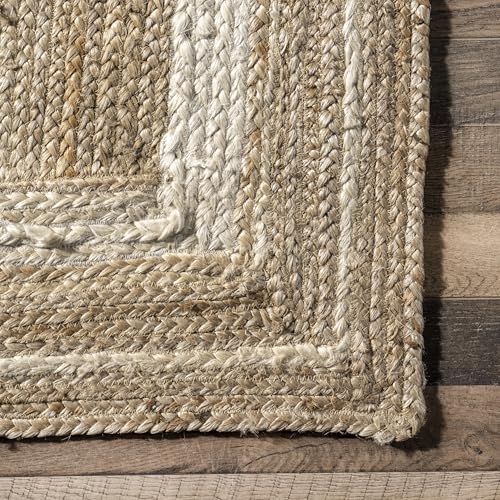 nuLOOM Rikki Coastal Braided Jute Area Rug, 8x10, Off-white - color: Off White, size: 7'6" x 9'6" (Rectangular)