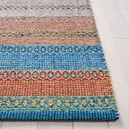 SAFAVIEH Montauk Collection Accent Rug - 4' x 6', Blue & Grey, Handmade Flat Weave Boho Stripe Cotton, Ideal for High Traffic Areas in Entryway, Living Room, Bedroom (MTK851F) - color: Blue/Grey, size: 4' x 6' (Rectangular)