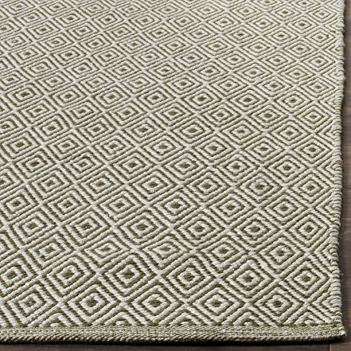 SAFAVIEH Montauk Collection Accent Rug - 3' x 5', Ivory & Green, Handmade Flat Weave Cotton, Ideal for High Traffic Areas in Entryway, Living Room, Bedroom (MTK515H)