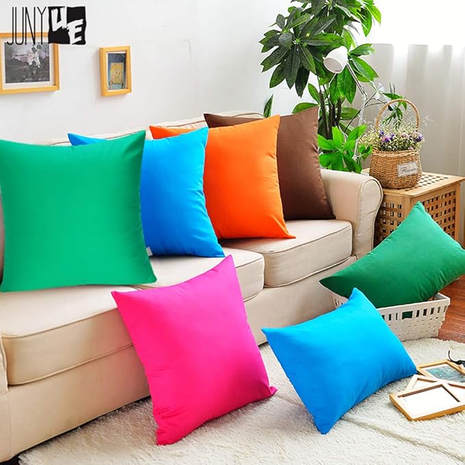 4-Pack 100% Cotton Lumbar Comfortable Solid Decorative Throw Pillow Case,Thmyo Rectangle Cushion Cover Pillowcase Sublimation Blank Pillow Covers DIY Throw Pillowcase(12x20inch/30x50cm, Bright Green)