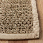 SAFAVIEH Natural Fiber Collection Runner Rug - 2'6" x 6', Natural & Ivory, Seagrass, Basketweave Pattern with Border (NF114J)