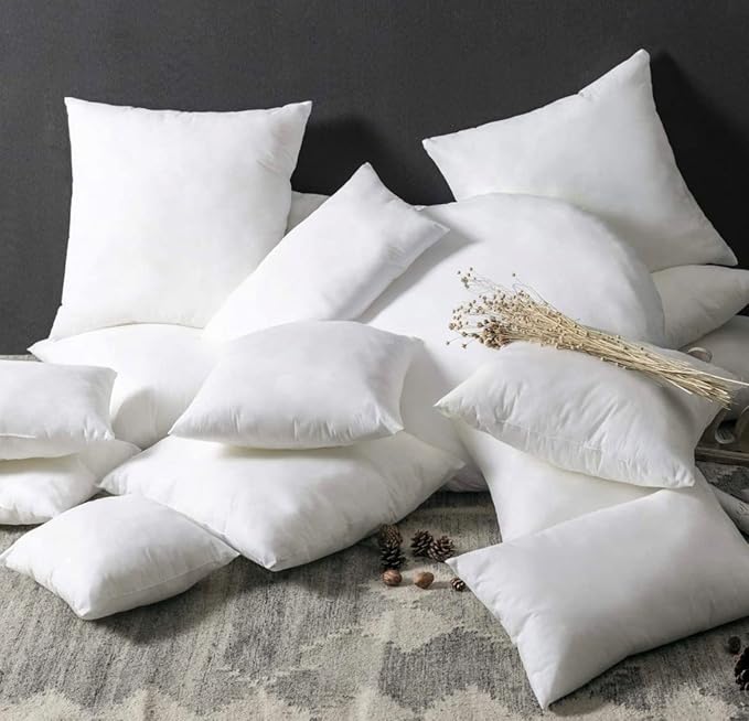 18 x 18 Throw Pillow Insert - Pack of 4 White, Down Alternative Pillow Inserts for Decorative Pillow Covers, Throw Pillows for Bed, Couch Pillows for Living Room (18" x 18" (Pack of 4))