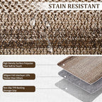 RUGSREAL Runner Rug 2x8 Machine Washable Hallway Runner Rug Entryway Long Runner Carpet Braided Printed Throw Mat Non Slip Kitchen Mat Living Room Rustic Carpet for Bedroom Dining Room, Brown - color: Brown, size: 2' x 8' (Runner)