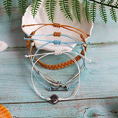 choice of all String Bracelets for Women Boho Wave Surfer Beach Wear Cute Bracelets Set Summer Friendship Jewelry Accessories Beach Stuff - color: I1：16 pcs black blue wave bracelets