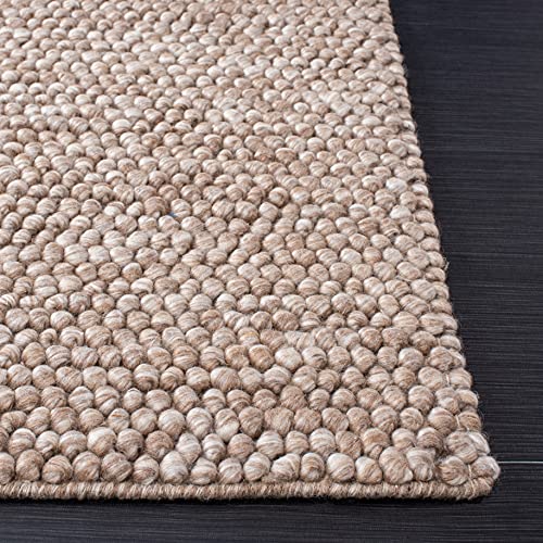 SAFAVIEH Natura Collection Runner Rug - 2'3" x 8', Brown, Handmade Wool Blend, Textured Design, Ideal for Hallway, Bedroom, Foyer (NAT620T) - color: Brown, size: 2'3" x 8' (Runner)