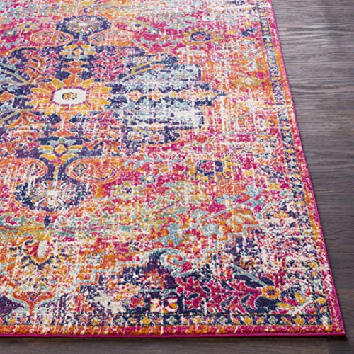 Hauteloom Kaleidoscope Boho Colorful Area Rug for Living Room, Bedroom Area Rug - Traditional Vintage Medallion Carpet - Orange, Purple, Magenta, Teal - 2' x 3' - color: White, Mustard, Teal / Shueyville, size: 1'11" x 2'11" (Rectangular)