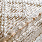BlissBlush Cream White Boho Throw Pillow Cover 20X20, Boho Woven Textured Pillow Cover, Neutral Pillow Cover, Sofa Couch Bed Farmhouse Lumbar Pillow (Cover ONLY) - color: Cream, size: 20" x 20" (Pack of 1)