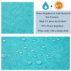 FUNHOME 15"x15"x4" Bistro Chair Cushion Set of 2, Water Repellent Round Outdoor Chair Cushions with Ties, Patio Tufted Chair Pads for Home Garden (Aqua Blue) - color: Aqua Blue