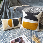 Boho Lumbar Decorative Pillow Cover, Abstract Geo Throw Pillowcase for Retro Mid Century Accent Decor, Modern Rectangle Textured Home Bed Couch Sofa Cushion Sham 12x20, 1PCS(Black Mustard) - size: 20" x 12" (Pack of 1)
