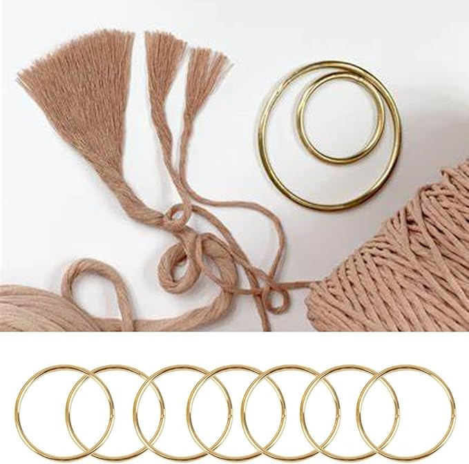 40Pcs Macrame Hoops Ring, BetterJonny 5 Inch Metal Craft Rings Gold Dream Catcher Rings Wreath Hoop Ring for Home Decorations DIY Crafts and Wall Hanging Crafts