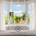 Set of 3 Macrame plant hanger for pots 4-10” live plants indoor and outdoor decor hanging plant holder Boho décor Plant stand Indoor plant shelf for Hanging planter for plant pots (Vanilla White)