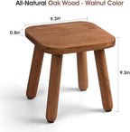 Solid Wood Step Stool 9.3" - 300lbs Capacity Plant Stand Indoor, Smal Stools to Sit on, Multi-Use Footstool for Bathroom/Bedroom/Kitchen Color: Walnut