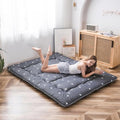 MAXYOYO Grey Triangle Japanese Floor Futon Mattress, Tatami Mat Portable Camping Mat Kids Sleeping Pad Foldable Roll Up Floor Lounger Pillow Bed Twin Size with Mattress Protector Cover
