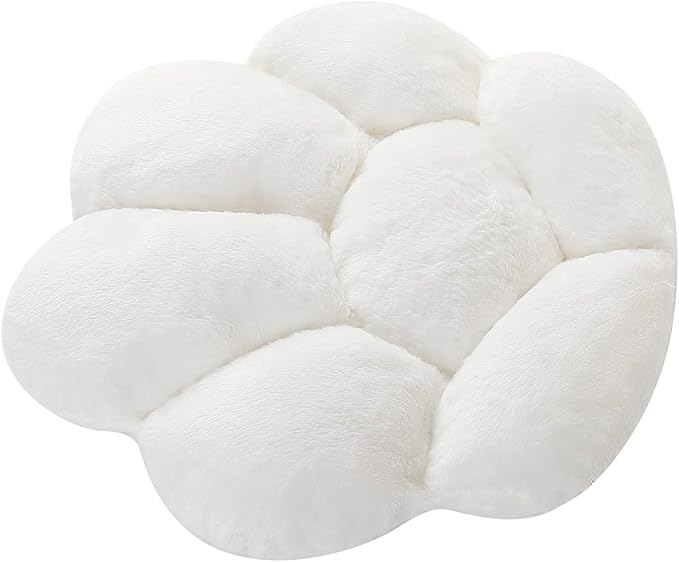Ditucu Cat Paw Cushion Kawaii Chair Cushions 27.5 x 23.6 inch Cute Stuff Seat Pad Comfy Lazy Sofa Office Floor Pillow for Gaming Chairs Room Decor White