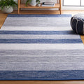 SAFAVIEH Striped Kilim Collection Area Rug - 6' x 9', Grey & Blue, Flat Weave Cotton Design, Easy Care, Ideal for High Traffic Areas in Living Room, Bedroom (STK804M) - color: Grey/Blue, size: 6' x 9' (Rectangular)