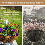 Legigo 4 Pack 18 Inch Hanging Basket Coco Liners Replacement, 100% Natural Round Coconut Coco Fiber Planter Basket Liners for Hanging Basket Flowers/Vegetables - color: 4pcs, size: 18 Inch