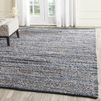 SAFAVIEH Cape Cod Collection Area Rug - 10' x 14', Blue & Natural, Handmade Flat Weave Braided Jute & Cotton, Ideal for High Traffic Areas in Living Room, Bedroom (CAP363A) - size: 10' x 14' (Rectangular)