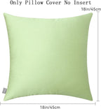 Thmyo 4-Pack 100% Cotton Comfortable Solid Decorative Throw Pillow Case Square Cushion Cover Pillowcase Sublimation Blank Pillow Covers(18x18 inch/ 45x45cm, Light Pea Green)