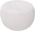 Unstuffed Ottoman Pouf Cover, Foot Rest Cover, Bean Bag Chair Cover (Beige)