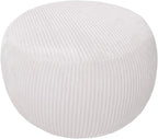 Unstuffed Ottoman Pouf Cover, Foot Rest Cover, Bean Bag Chair Cover (Beige)