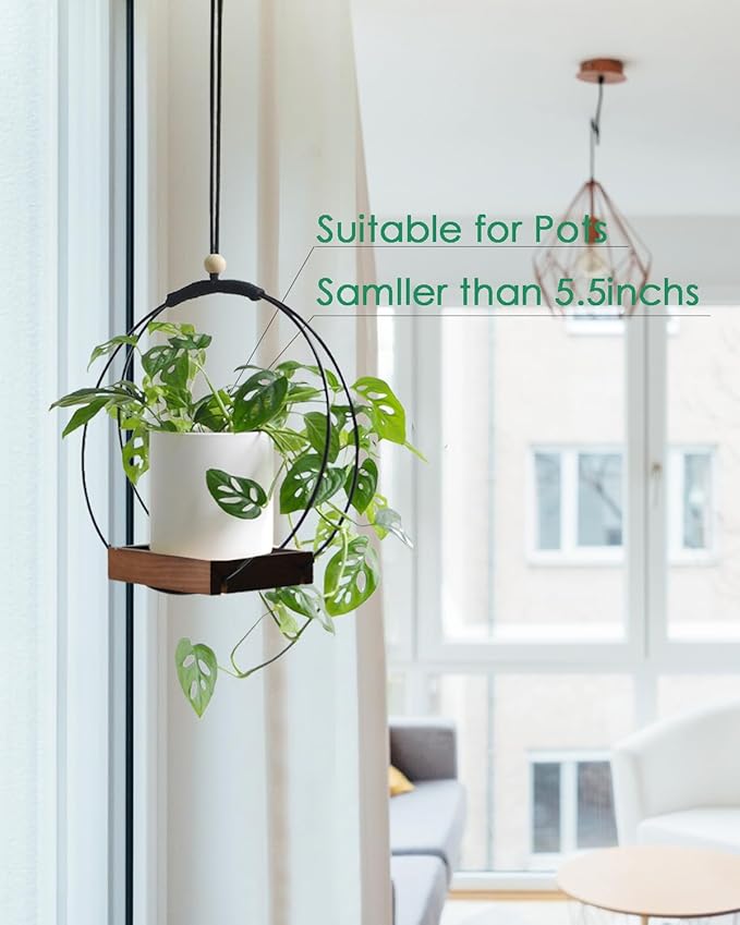 Hanging Planter for Indoor Plants Macrame Plant Hanger Hanging Plant Holder Stand for Window Wall Celling Decor Brown 2 Pack